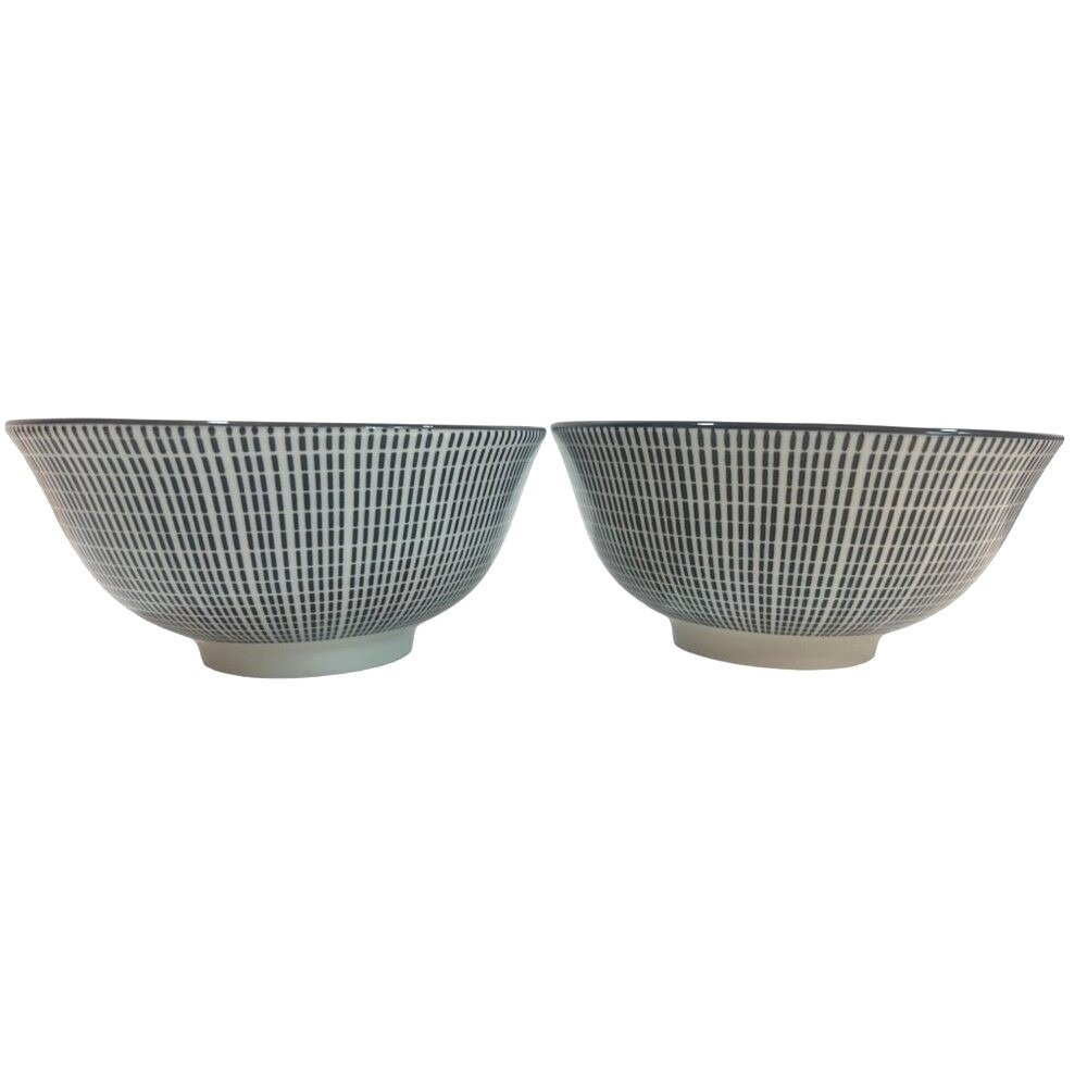 Royal Norfolk Bowls Two MCM Optical Illusion Black White Grid 6"